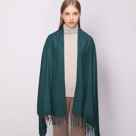 ⚡Women's Green Pashmina Shawls Evening Dress Bridesmaid Winter Warm Long Scarf - Picture 4 of 7